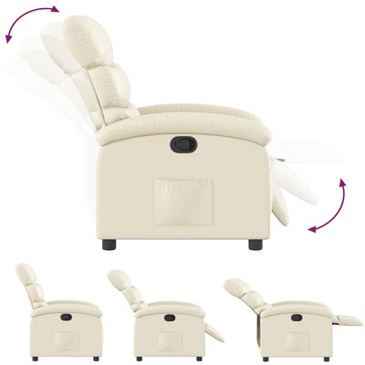 vidaXL Recliner Chair Cream Faux Leather