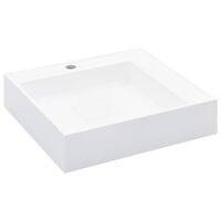 vidaXL Wash Basin 19.7"x19.7"x4.8" Mineral Cast/Marble Cast White