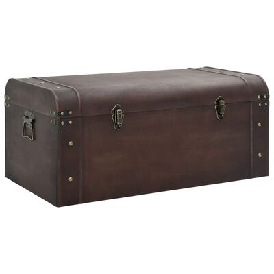 vidaXL Treasure Chest with Latches Dark Brown 31.3"x15.6"x15.6" Plywood