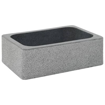 vidaXL Sink 17.7"x11.8"x5.9" Riverstone Black