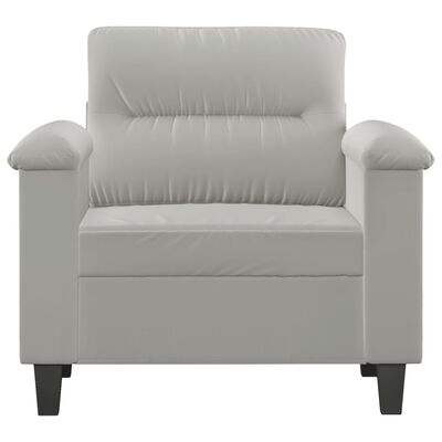 vidaXL Sofa Chair Light Gray 23.6" Microfiber Fabric