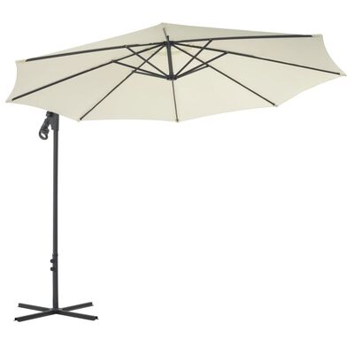 vidaXL Cantilever Garden Parasol with Steel Pole 118.1" Sand