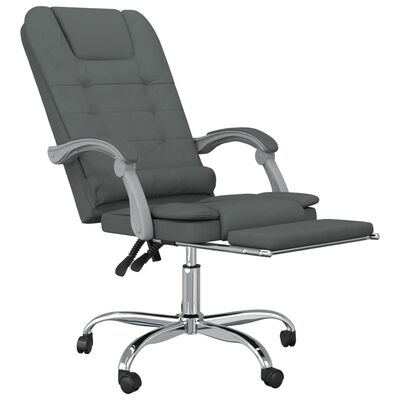 vidaXL Massage Reclining Office Chair Dark Gray Fabric