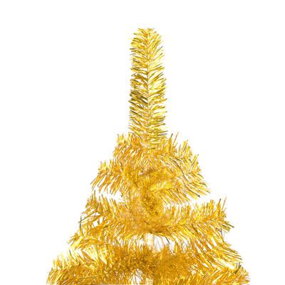 vidaXL Artificial Pre-lit Christmas Tree with Ball Set Gold 82.7" PET