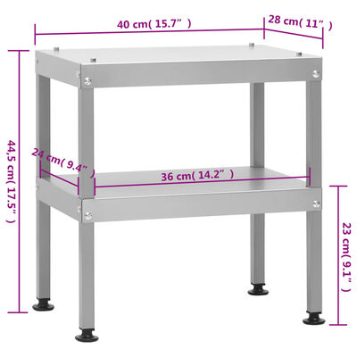 vidaXL Table for Oven Smoker 15.7"x11"x17.5" Galvanized Steel