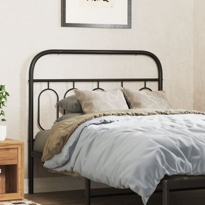 vidaXL Metal Headboard Black 39.4"