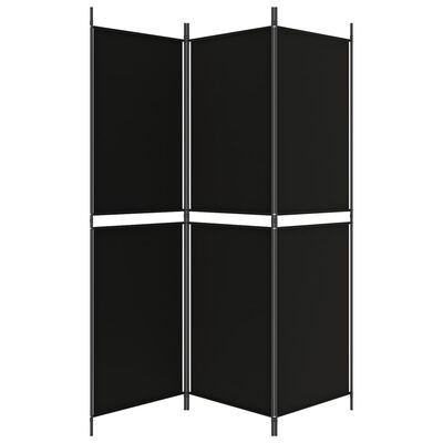 vidaXL 3-Panel Room Divider Black 59.1"x70.9" Fabric