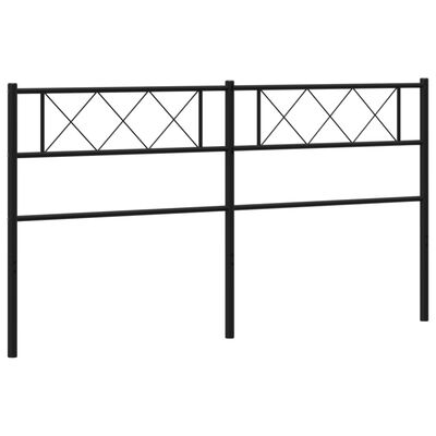 vidaXL Metal Headboard Black 70.9"