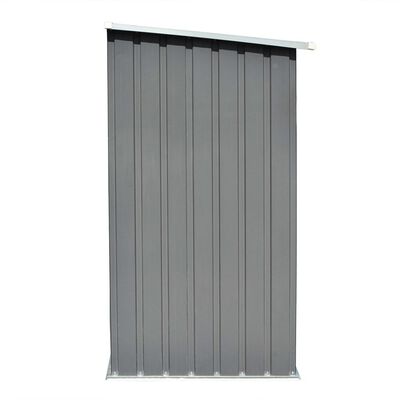 vidaXL Garden Log Storage Shed Galvanized Steel 64.2"x32.7"x60.6" Gray