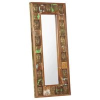 vidaXL Mirror with Buddha Cladding 19.7"x43.3" Solid Reclaimed Wood