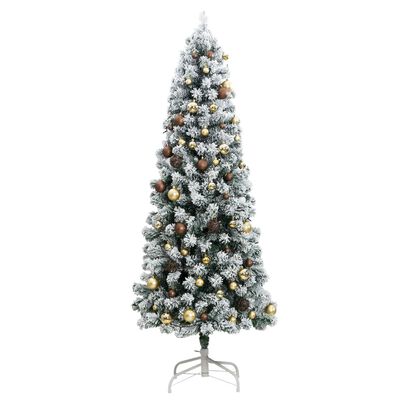 vidaXL Artificial Hinged Christmas Tree 300 LEDs & Ball Set 70.9"