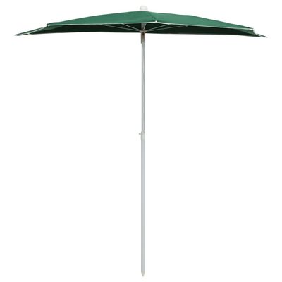 vidaXL Garden Half Parasol with Pole 70.9"x35.4" Green