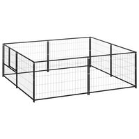 vidaXL Dog Kennel Black 43.1 ft² Steel