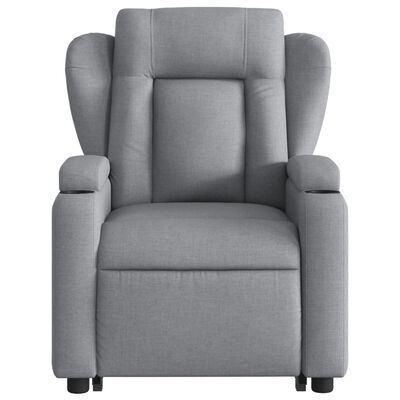 vidaXL Stand up Massage Recliner Chair Light Gray Fabric