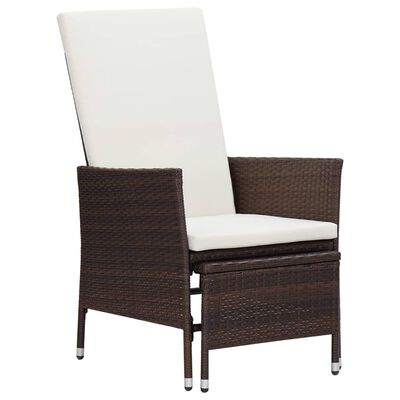 vidaXL 2 Piece Patio Lounge Set with Cushions Poly Rattan Brown