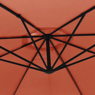 vidaXL Cantilever Umbrella with Aluminum Pole 137.8" Terracotta