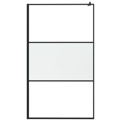 vidaXL Walk-in Shower Wall 45.3"x76.8" Frosted ESG Glass Black