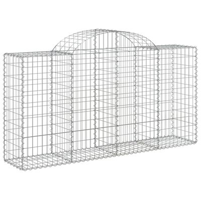 vidaXL Arched Gabion Baskets 15 pcs 78.7"x19.7"x39.4"/47.2" Galvanized Iron