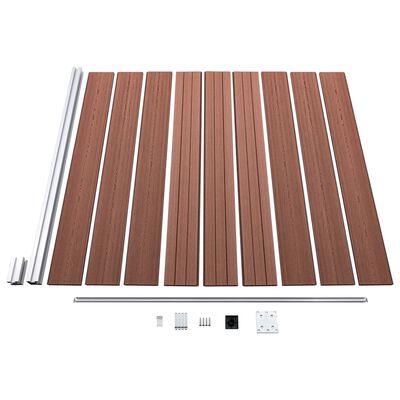 vidaXL Garden Fence WPC 615.7"x73.2" Brown