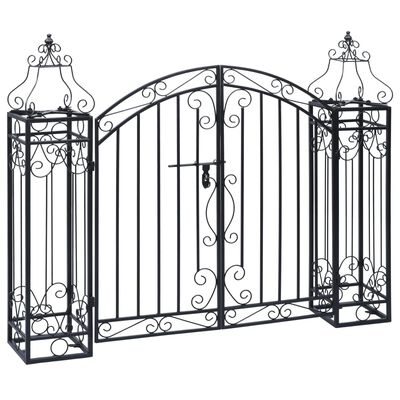 vidaXL Ornamental Garden Gate Wrought Iron 48"x8.1"x39.4"