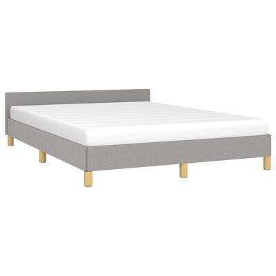 vidaXL Bed Frame with Headboard Light Gray 53.9"x74.8" Full Fabric