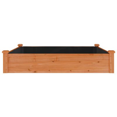 vidaXL Garden Raised Bed with Liner Brown 47.2"x47.2"x9.8" Solid Wood Fir