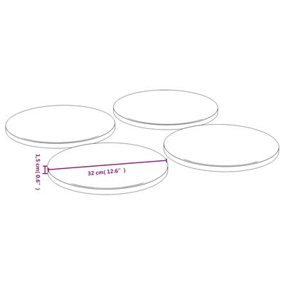 vidaXL Pizza Plates 4 pcs Ø12.6"x0.6" Bamboo