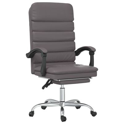 vidaXL Massage Reclining Office Chair Gray Faux Leather