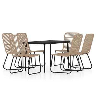 vidaXL 7 Piece Patio Dining Set Oak