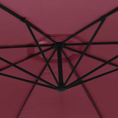 vidaXL Cantilever Garden Parasol with Aluminum Pole 137.8" Bordeaux Red