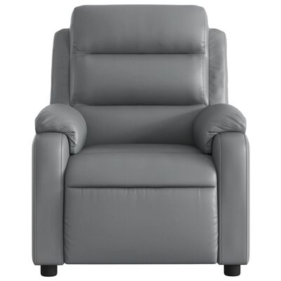 vidaXL Electric Massage Recliner Chair Gray Faux Leather