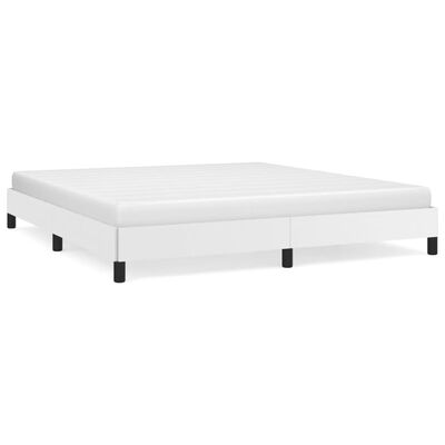 vidaXL Bed Frame White 72"x83.9" California King Faux Leather