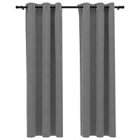 vidaXL Blackout Curtains with Rings 2 pcs Gray 37"x63" Velvet