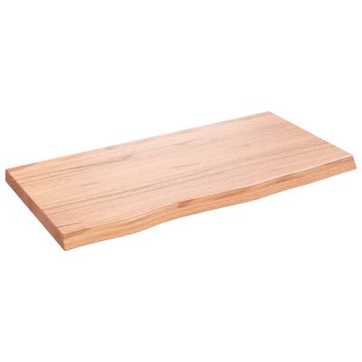 vidaXL Wall Shelf Light Brown 31.5"x15.7"x(0.8"-1.6") Treated Solid Wood Oak