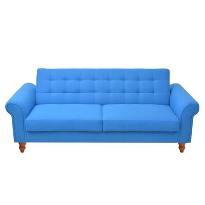 vidaXL Convertible Sofa Bed Fabric Blue