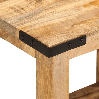 vidaXL Side Table 15.7"x11.8"x15.7" Solid Rough Wood Mango