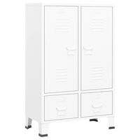 vidaXL Industrial Wardrobe White 26.4"x13.8"x42.1" Steel