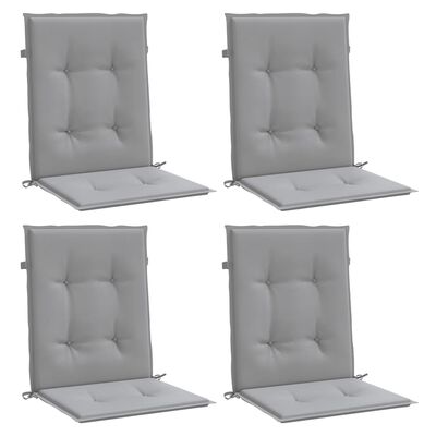 vidaXL Garden Lowback Chair Cushions 4 pcs Gray 39.4"x19.7"x1.2" Oxford Fabric