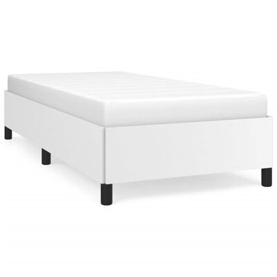 vidaXL Bed Frame White 39.4"x79.9" Twin XL Faux Leather