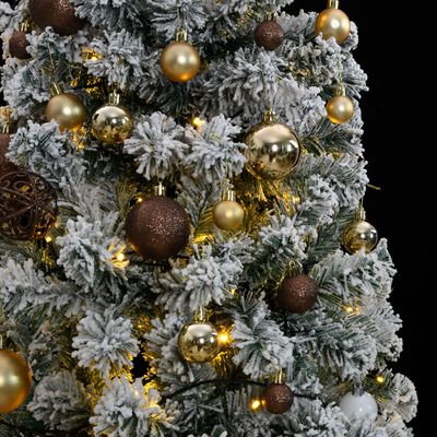 vidaXL Artificial Hinged Christmas Tree 300 LEDs & Ball Set 70.9"