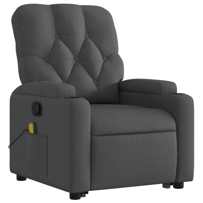 vidaXL Stand up Massage Recliner Chair Dark Gray Fabric