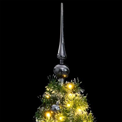 vidaXL Artificial Hinged Christmas Tree 150 LEDs & Ball Set 59.1"