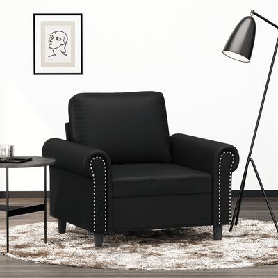 vidaXL Sofa Chair Black 23.6" Faux Leather