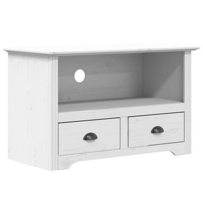 vidaXL TV Stand with 2 Drawers BODO White 36"x17.5"x22" Solid Wood Pine