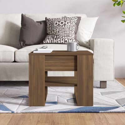 vidaXL Coffee Table Brown Oak 21.9"x21.7"x17.7" Engineered Wood