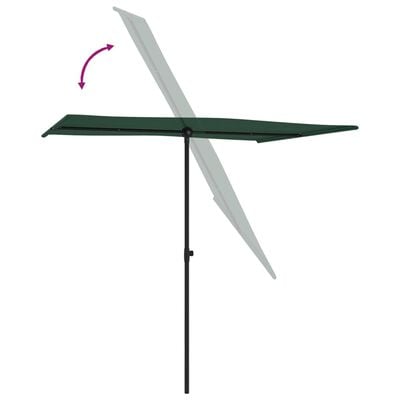 vidaXL Garden Parasol with Aluminum Pole 6.6'x4.9' Green