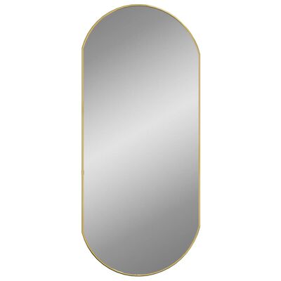 vidaXL Wall Mirror Gold 35.4"x15.7" Oval