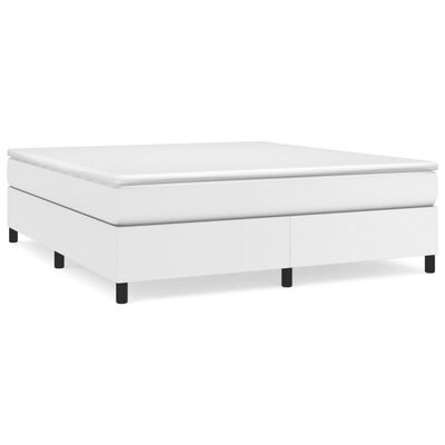 vidaXL Bed Frame without Mattress White King Faux Leather (US Only)