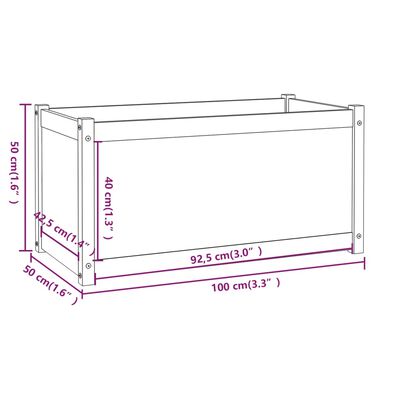 vidaXL Garden Planters 2 pcs White 39.4"x19.7"x19.7" Solid Wood Pine