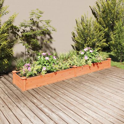 vidaXL Garden Raised Bed with Liner Brown 94.5"x17.7"x9.8" Solid Wood Fir